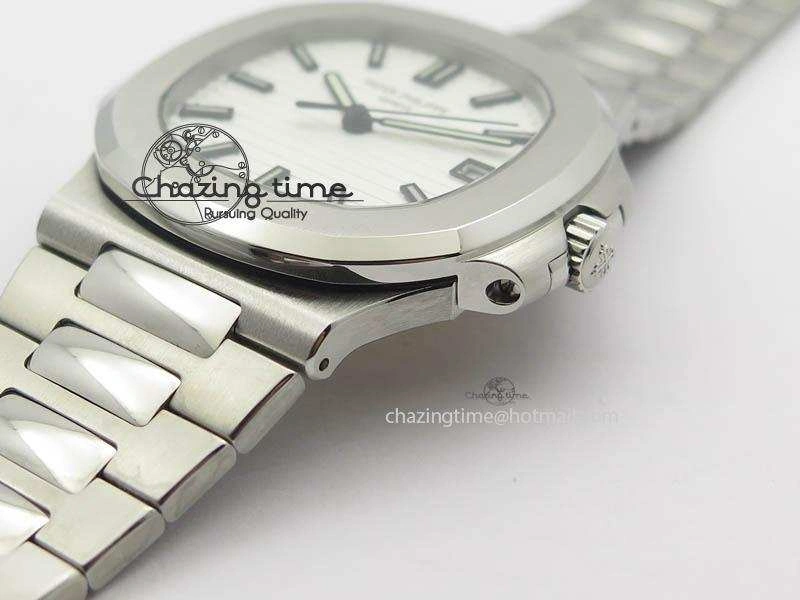 Vibrant Nautilus Jumbo 5711 PF 1:1 Best Version White Dial On SS Bracelet A324 Clone 9037