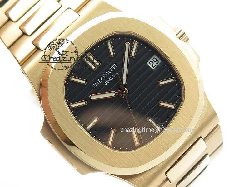 Nautilus Jumbo 5711 RG BP Maker Best Edition Back Textured Dial On RG Bracelet A324CS StreetReady 9060