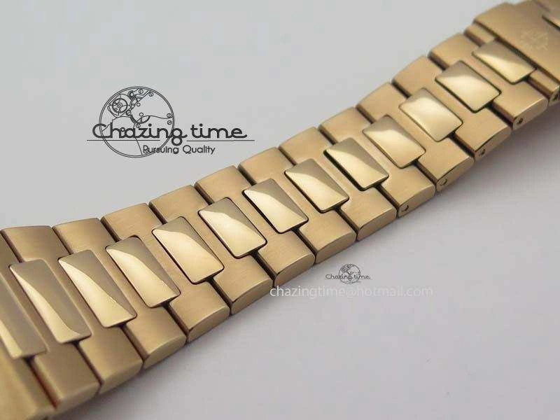 Functional Nautilus Jumbo 5711 RG BP Maker Best Edition Brown Textured Dial On RG Bracelet A324CS 9061