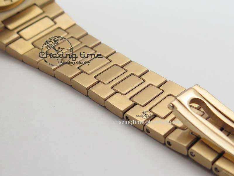 Functional Nautilus Jumbo 5711 RG BP Maker Best Edition Brown Textured Dial On RG Bracelet A324CS 9061