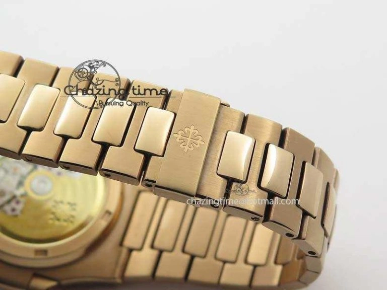 Functional Nautilus Jumbo 5711 RG BP Maker Best Edition Brown Textured Dial On RG Bracelet A324CS 9061