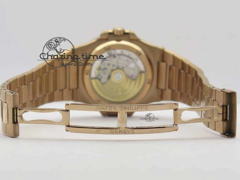 Functional Nautilus Jumbo 5711 RG BP Maker Best Edition Brown Textured Dial On RG Bracelet A324CS 9061