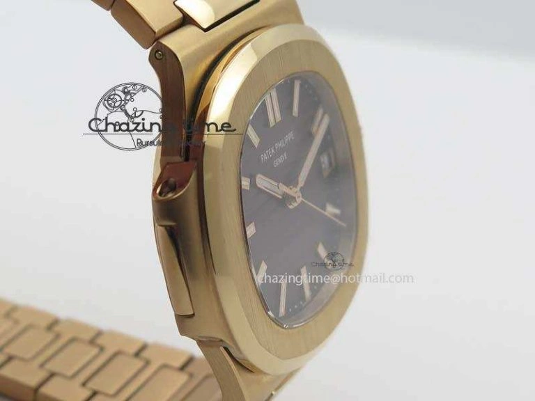 Functional Nautilus Jumbo 5711 RG BP Maker Best Edition Brown Textured Dial On RG Bracelet A324CS 9061