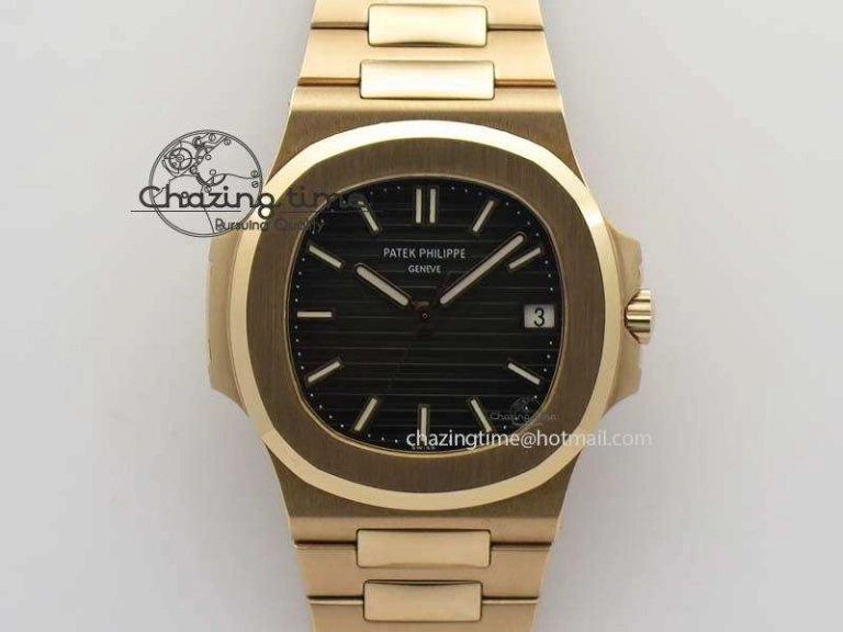 Nautilus Jumbo 5711 RG BP Maker Best Edition Gray Textured Dial On RG Bracelet A324CS Casual 9059
