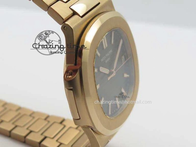 Nautilus Jumbo 5711 RG BP Maker Best Edition Gray Textured Dial On RG Bracelet A324CS Casual 9059