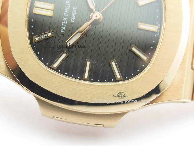 Nautilus Jumbo 5711 RG BP Maker Best Edition Gray Textured Dial On RG Bracelet A324CS Casual 9059