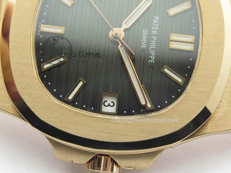 Nautilus Jumbo 5711 RG BP Maker Best Edition Gray Textured Dial On RG Bracelet A324CS Casual 9059