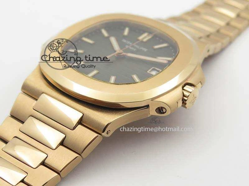 Nautilus Jumbo 5711 RG BP Maker Best Edition Gray Textured Dial On RG Bracelet A324CS Casual 9059