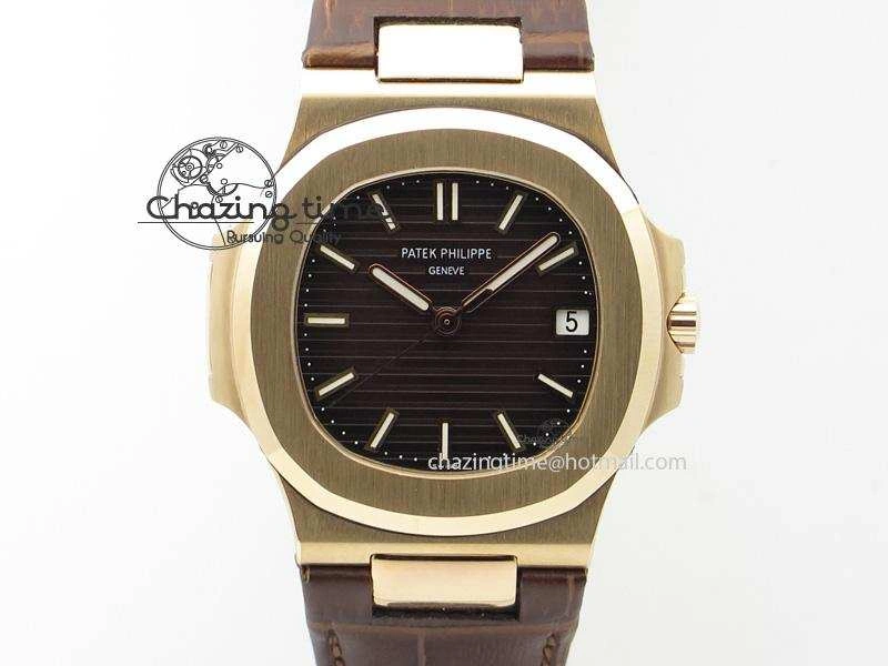 Stylish Nautilus Jumbo 5711 RG BP-Maker V2 Edition Brown Dial On Brown Leather Strap MIYOTA 9015 PP324CS 9103