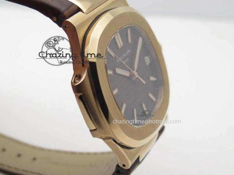 Stylish Nautilus Jumbo 5711 RG BP-Maker V2 Edition Brown Dial On Brown Leather Strap MIYOTA 9015 PP324CS 9103