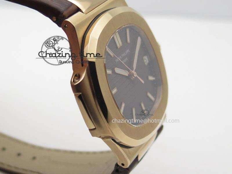 Stylish Nautilus Jumbo 5711 RG BP-Maker V2 Edition Brown Dial On Brown Leather Strap MIYOTA 9015 PP324CS 9103