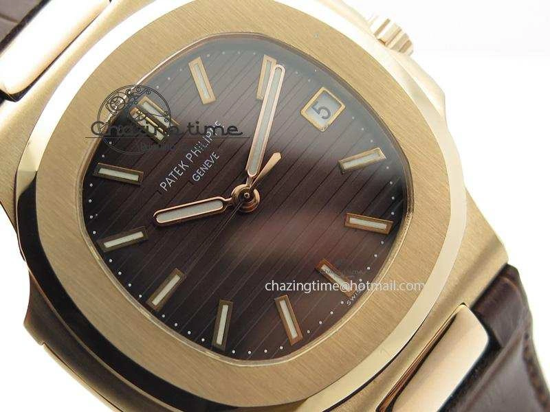 Stylish Nautilus Jumbo 5711 RG BP-Maker V2 Edition Brown Dial On Brown Leather Strap MIYOTA 9015 PP324CS 9103