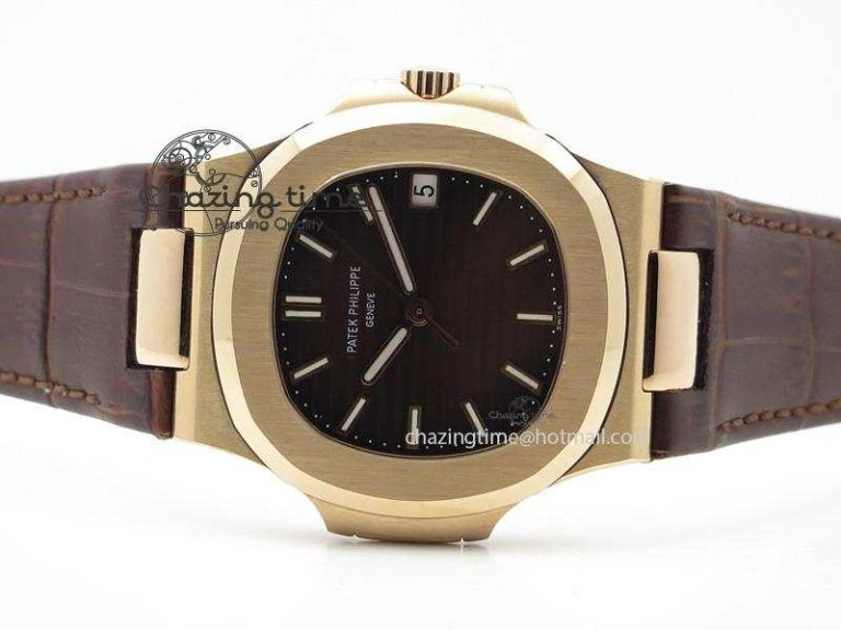 Stylish Nautilus Jumbo 5711 RG BP-Maker V2 Edition Brown Dial On Brown Leather Strap MIYOTA 9015 PP324CS 9103