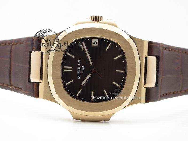 Stylish Nautilus Jumbo 5711 RG BP-Maker V2 Edition Brown Dial On Brown Leather Strap MIYOTA 9015 PP324CS 9103