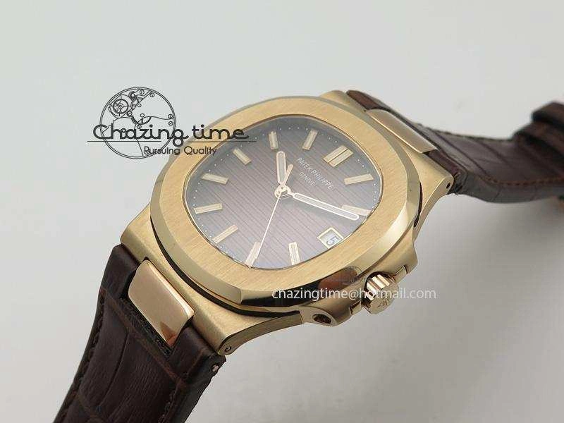 Stylish Nautilus Jumbo 5711 RG BP-Maker V2 Edition Brown Dial On Brown Leather Strap MIYOTA 9015 PP324CS 9103
