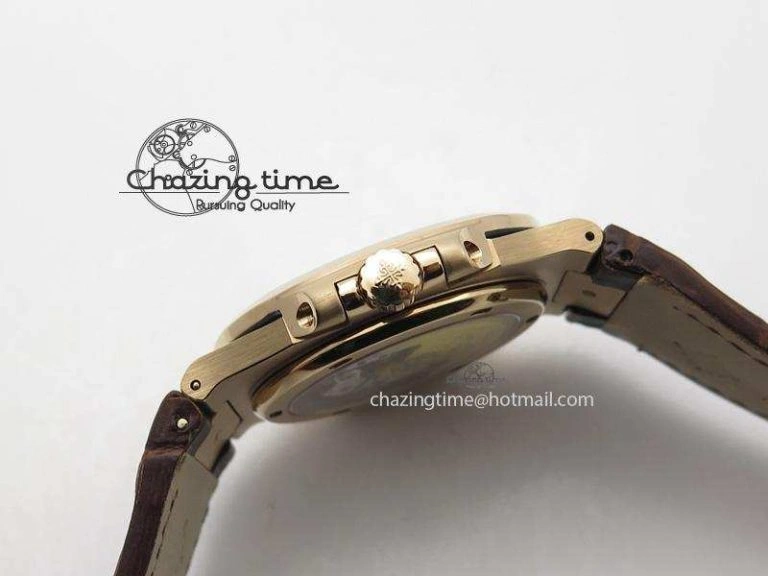 Stylish Nautilus Jumbo 5711 RG BP-Maker V2 Edition Brown Dial On Brown Leather Strap MIYOTA 9015 PP324CS 9103