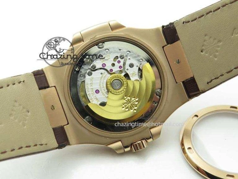 Stylish Nautilus Jumbo 5711 RG BP-Maker V2 Edition Brown Dial On Brown Leather Strap MIYOTA 9015 PP324CS 9103