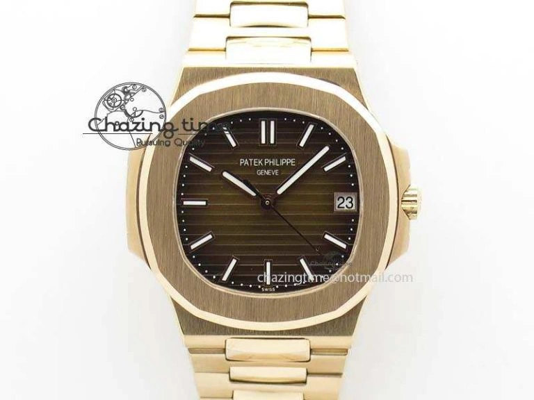 Nautilus Jumbo 5711 RG JJF Best Version Brown Dial On RG Bracelet A324CS ModernLook 9077