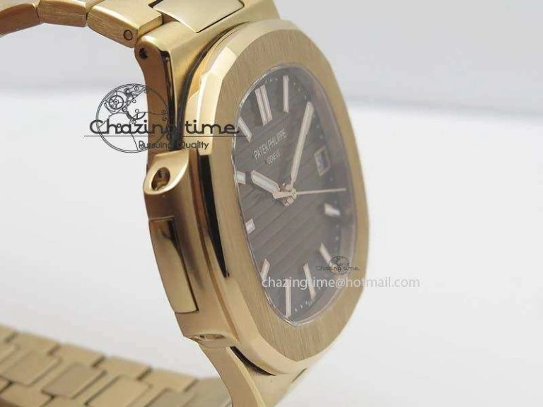 Nautilus Jumbo 5711 RG JJF Best Version Brown Dial On RG Bracelet A324CS ModernLook 9077