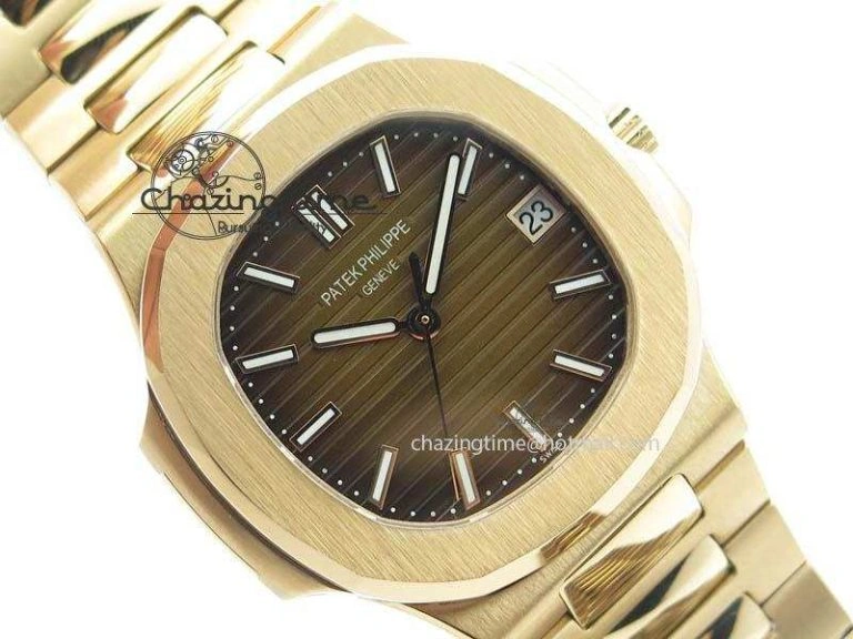 Nautilus Jumbo 5711 RG JJF Best Version Brown Dial On RG Bracelet A324CS ModernLook 9077