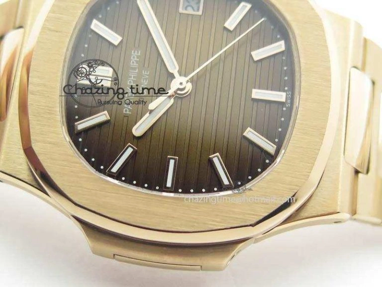 Nautilus Jumbo 5711 RG JJF Best Version Brown Dial On RG Bracelet A324CS ModernLook 9077