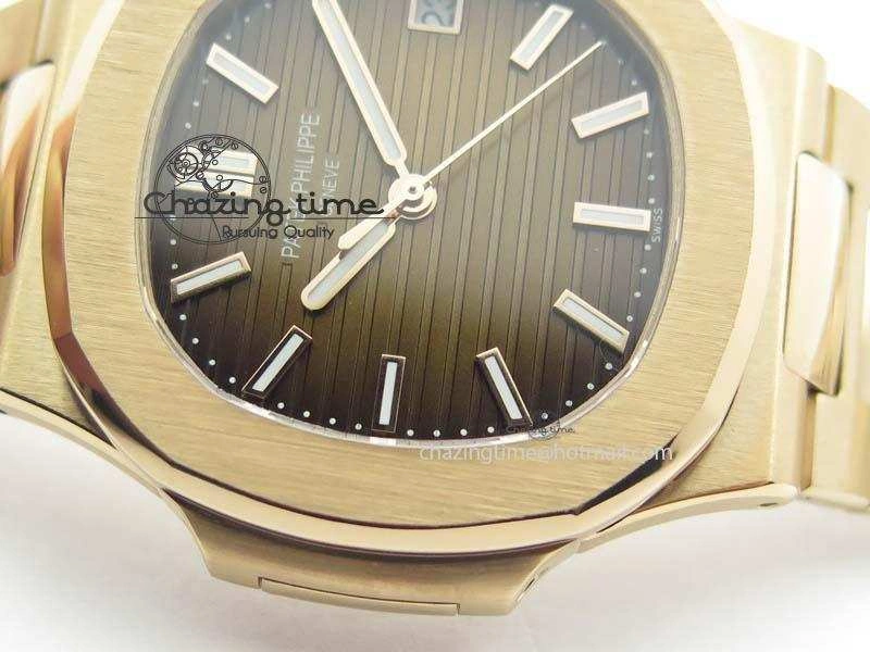 Nautilus Jumbo 5711 RG JJF Best Version Brown Dial On RG Bracelet A324CS ModernLook 9077