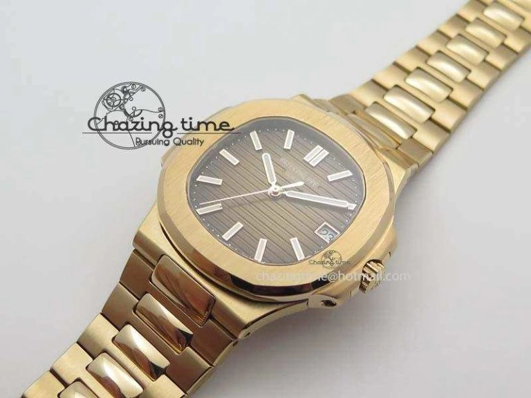 Nautilus Jumbo 5711 RG JJF Best Version Brown Dial On RG Bracelet A324CS ModernLook 9077