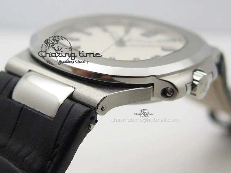 Nautilus Jumbo 5711 SS BP-Maker V2 Edition White Dial On Black Leather Strap MIYOTA 9015 PP324CS Resilient 9098