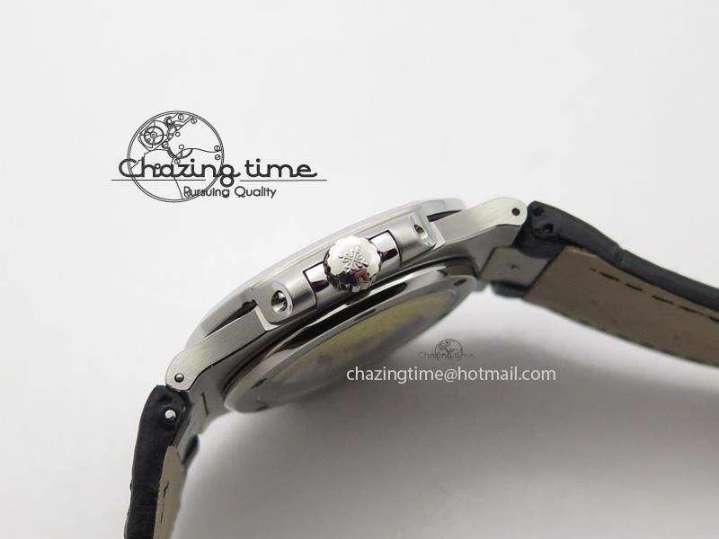 Nautilus Jumbo 5711 SS BP-Maker V2 Edition White Dial On Black Leather Strap MIYOTA 9015 PP324CS Resilient 9098