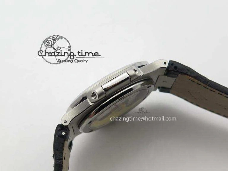 Nautilus Jumbo 5711 SS BP-Maker V2 Edition White Dial On Black Leather Strap MIYOTA 9015 PP324CS Resilient 9098