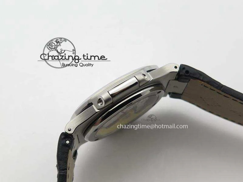 Nautilus Jumbo 5711 SS BP-Maker V2 Edition White Dial On Black Leather Strap MIYOTA 9015 PP324CS Resilient 9098