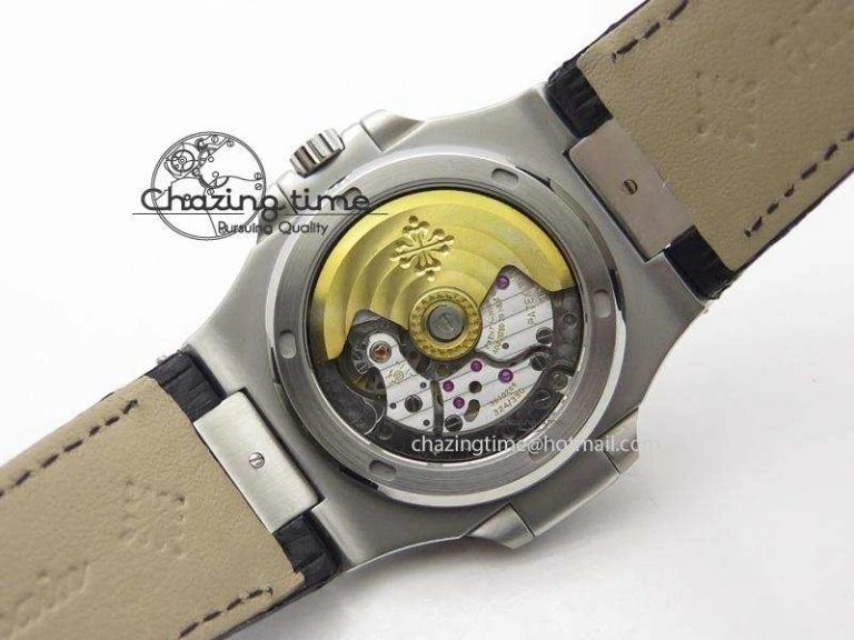 Nautilus Jumbo 5711 SS BP-Maker V2 Edition White Dial On Black Leather Strap MIYOTA 9015 PP324CS Resilient 9098