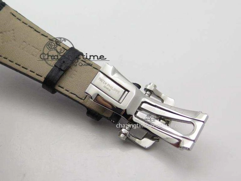 Nautilus Jumbo 5711 SS BP-Maker V2 Edition White Dial On Black Leather Strap MIYOTA 9015 PP324CS Resilient 9098