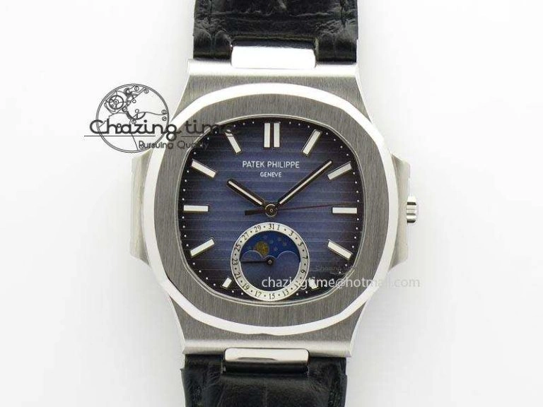 Nautilus Jumbo 5711 SS BP-Maker V2 Edition White Dial On Black Leather Strap MIYOTA 9015 PP324CS Resilient 9098