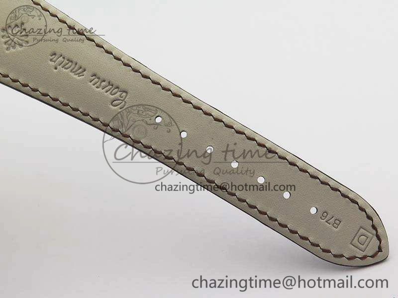 Nautilus Jumbo 5711 Tourbillon YG Full Paved Diamonds White Dial On Brown Croc Leather Strap Soft 9020