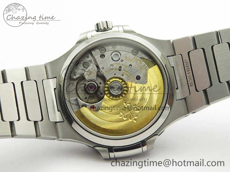 Nautilus Jumbo Ladies 7018 PF 1:1 Best Edition Blue Textured Dial On SS Bracelet A324 Clone Neat 9034