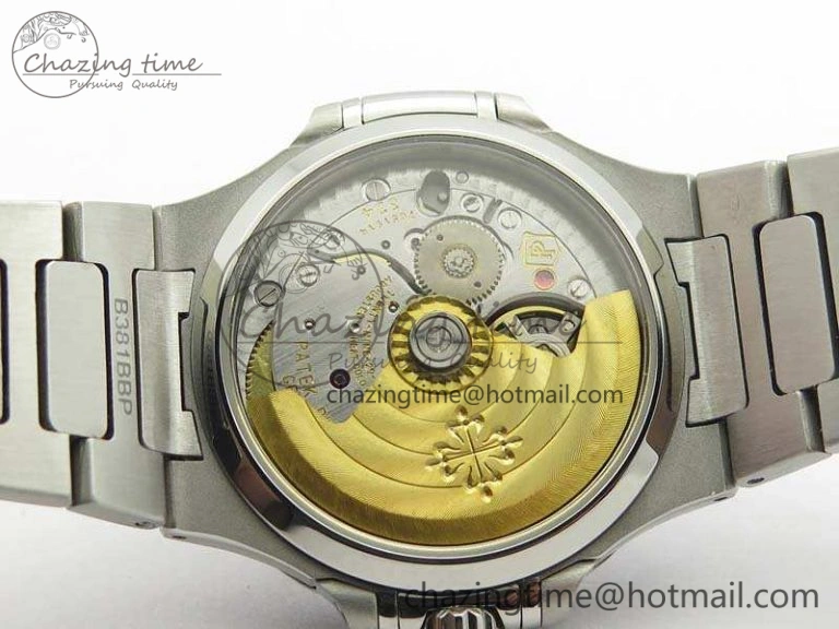 Nautilus Jumbo Ladies 7018 PF 1:1 Best Edition Blue Textured Dial On SS Bracelet A324 Clone Neat 9034