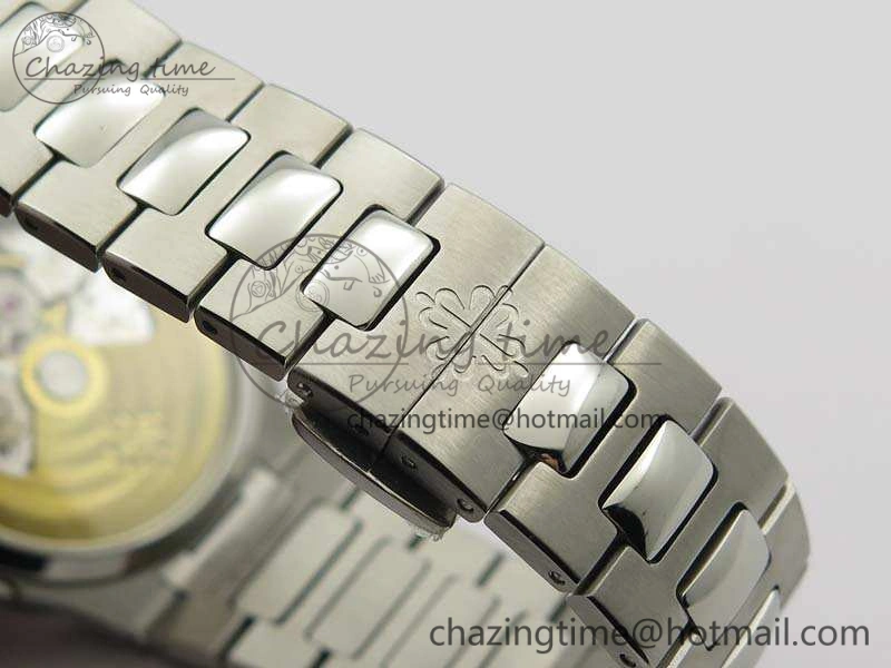 Nautilus Jumbo Ladies 7018 PF 1:1 Best Edition Blue Textured Dial On SS Bracelet A324 Clone Neat 9034