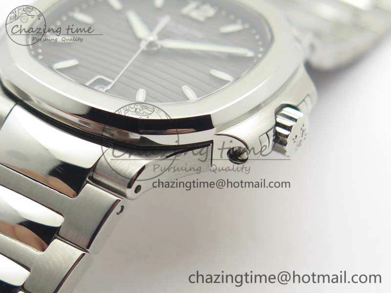 Nautilus Jumbo Ladies 7018 PF 1:1 Best Edition Gray Textured Dial On SS Bracelet A324 Clone Unisex 9036