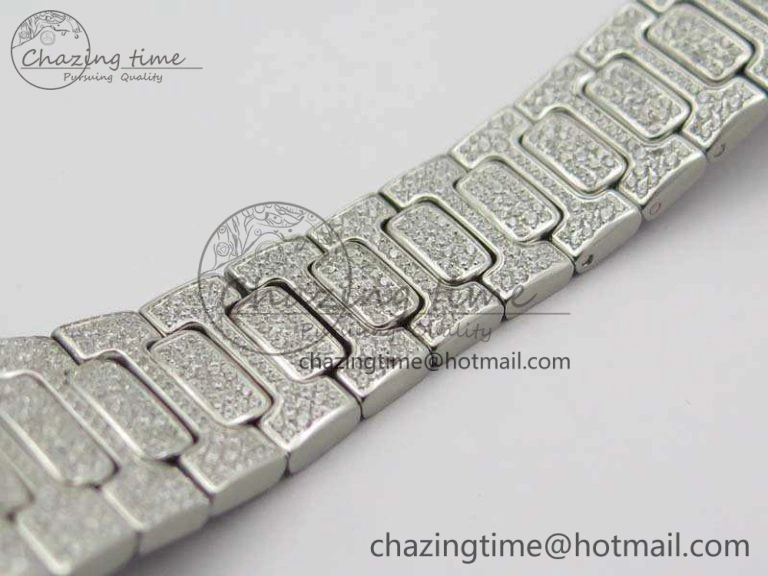 Nautilus Jumbo Ladies 7021 SS Full Paved Diamonds On Diamonds Plated SS Bracelet MIYOTA OnTrend 9041