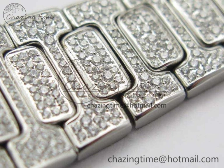 Nautilus Jumbo Ladies 7021 SS Full Paved Diamonds On Diamonds Plated SS Bracelet MIYOTA OnTrend 9041