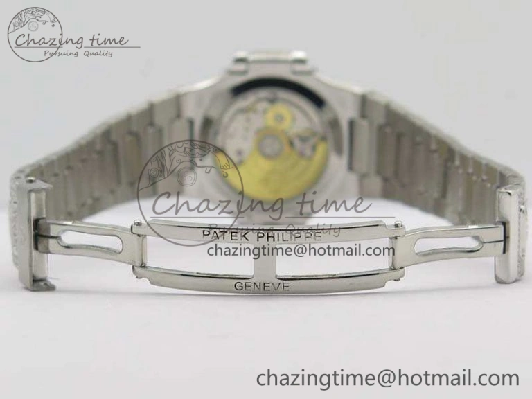 Nautilus Jumbo Ladies 7021 SS Full Paved Diamonds On Diamonds Plated SS Bracelet MIYOTA OnTrend 9041