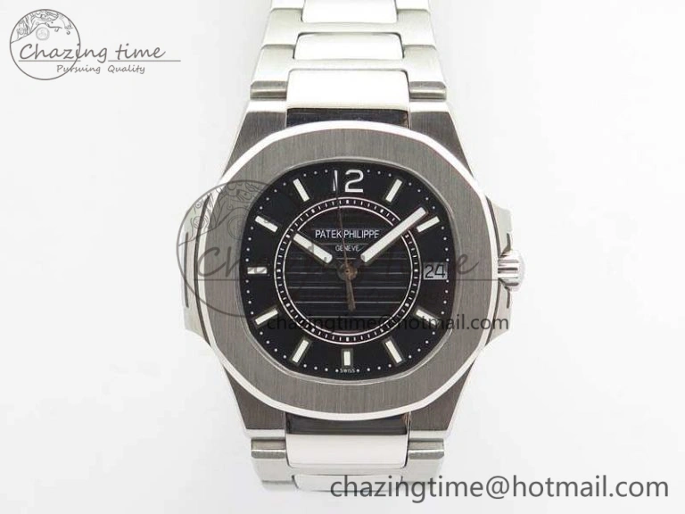 Nautilus Ladies 7011 SS JJF 1:1 Best Edition Black Dial On SS Bracelet ETA Quartz QuickDry 9046