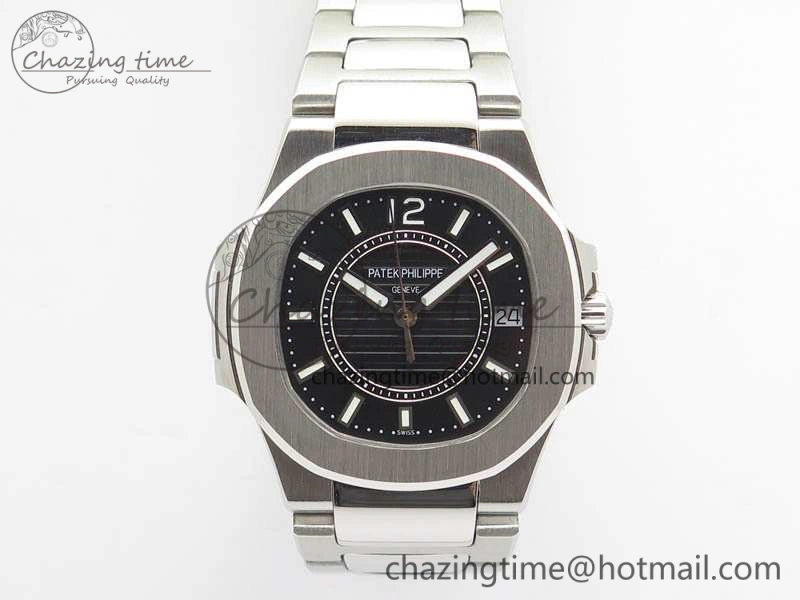 Nautilus Ladies 7011 SS JJF 1:1 Best Edition Black Dial On SS Bracelet ETA Quartz QuickDry 9046
