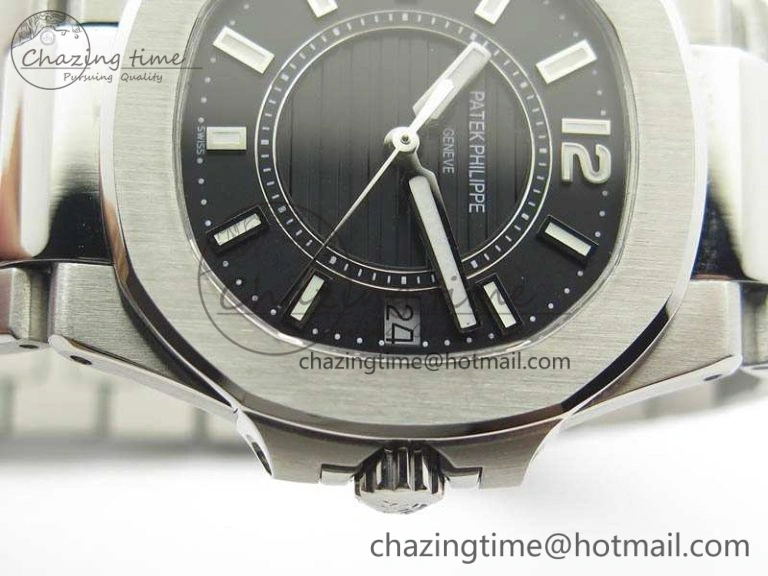 Nautilus Ladies 7011 SS JJF 1:1 Best Edition Black Dial On SS Bracelet ETA Quartz QuickDry 9046