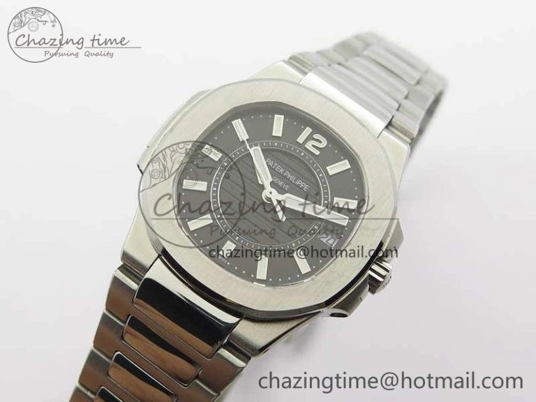 Nautilus Ladies 7011 SS JJF 1:1 Best Edition Black Dial On SS Bracelet ETA Quartz QuickDry 9046