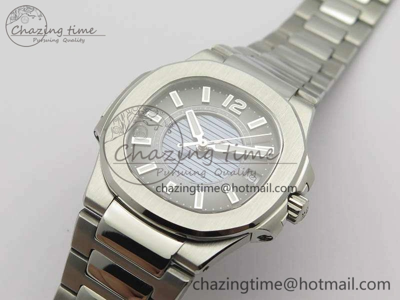 Comfortable Nautilus Ladies 7011 SS JJF 1:1 Best Edition Blue Dial On SS Bracelet ETA Quartz 9048
