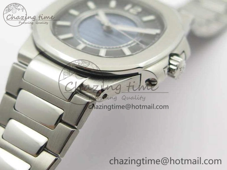 Comfortable Nautilus Ladies 7011 SS JJF 1:1 Best Edition Blue Dial On SS Bracelet ETA Quartz 9048