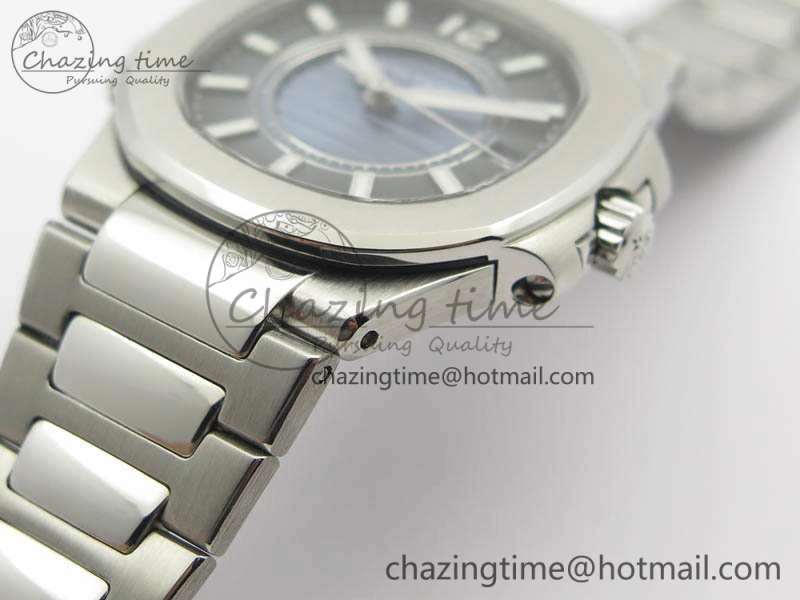 Comfortable Nautilus Ladies 7011 SS JJF 1:1 Best Edition Blue Dial On SS Bracelet ETA Quartz 9048