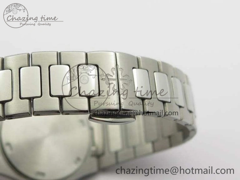 Nautilus Ladies 7011 SS JJF 1:1 Best Edition Diamond Bezel White Dial On SS Bracelet ETA Quartz SmoothTexture 9044